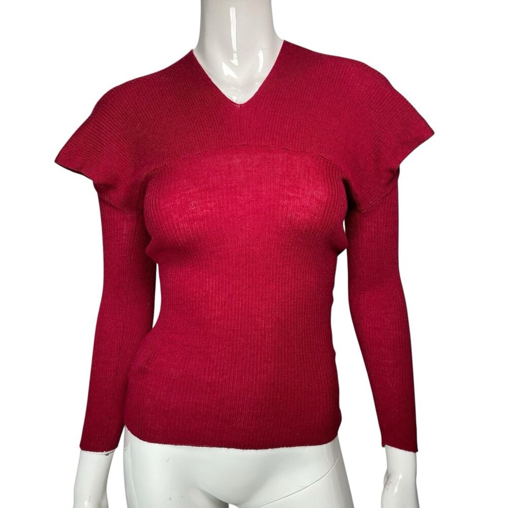 Prada Wool & Cashmere Blend Avant Garde Ribbed Lightweight Sweater, Small